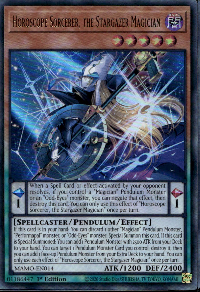 Horoscope Sorcerer, the Stargazer Magician  Ultra Rare MAMO-EN014  Yu-Gi-Oh!